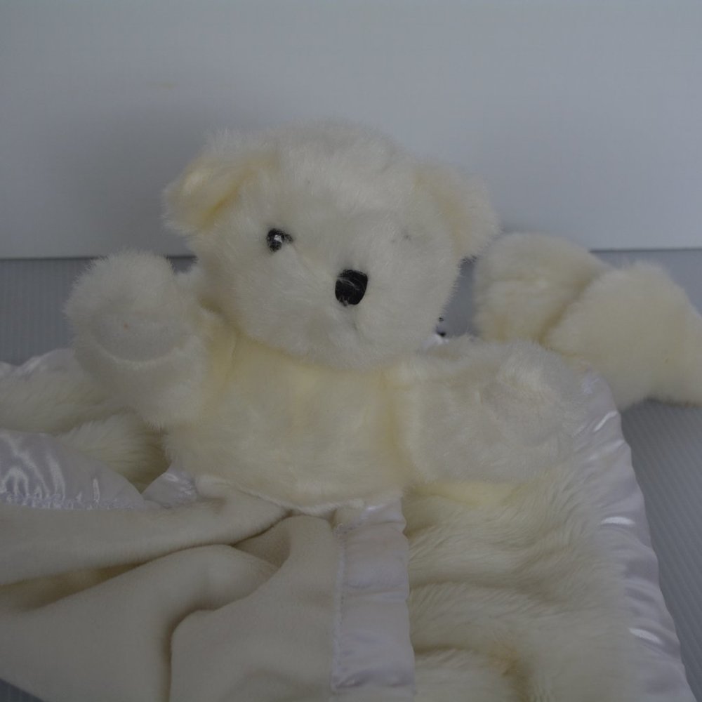 My Banky White Angel Teddy Bear Security Blanket Lovey 15" Michael Plush Blanky